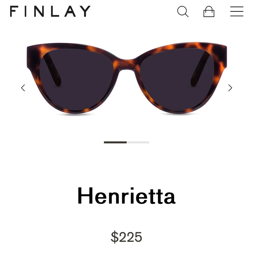 Finlay designer sunglasses. Handmade in Italy. Tortoise. Mild cat eye. NWOT